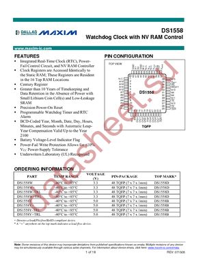 DS1558W+TRL datasheet  